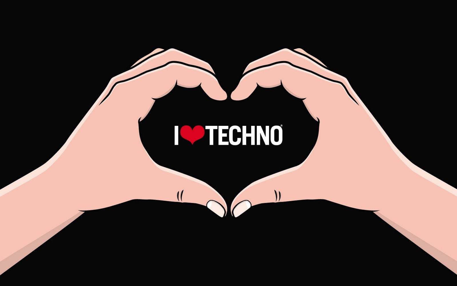 Hand-hjärta Techno Gamerz Wallpaper