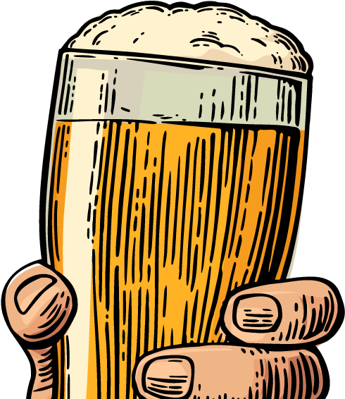 Hand Holding Beer Glass Illustration PNG