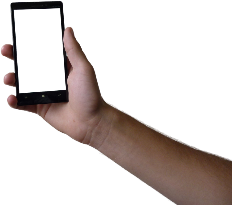 Hand Holding Black Smartphone PNG