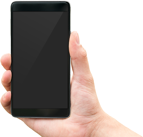 Hand Holding Black Smartphone PNG