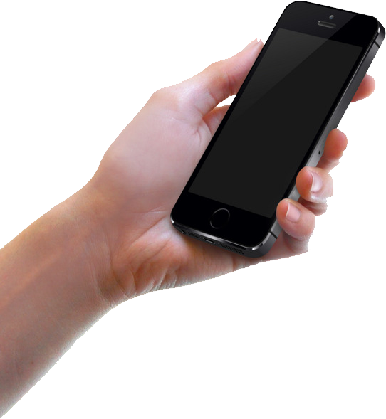Hand Holding Black Smartphone PNG