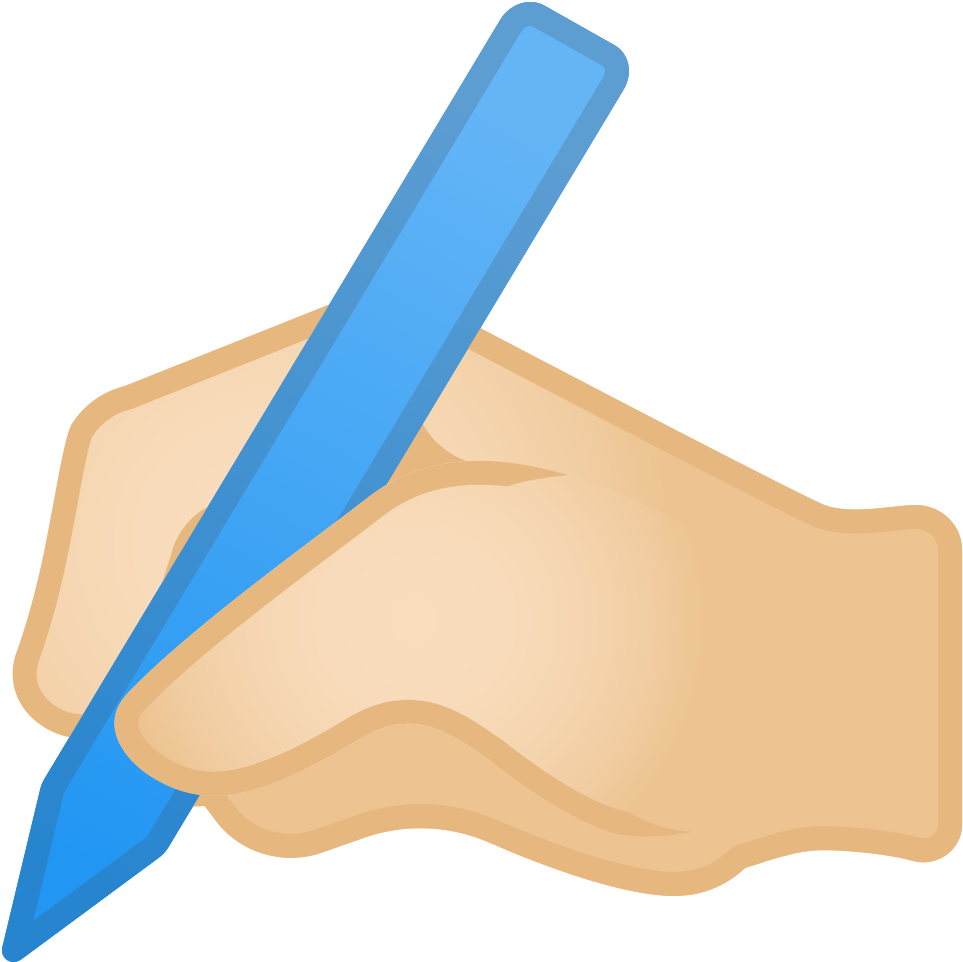 Hand Holding Blue Pencil PNG