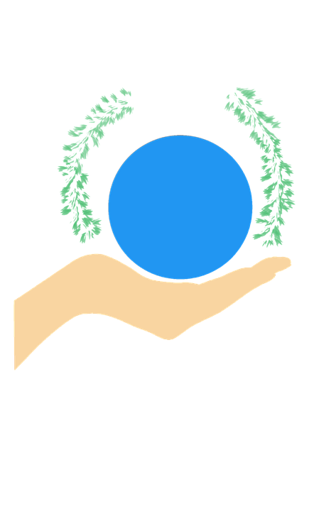 Hand Holding Blue Sphere Nature Concept PNG