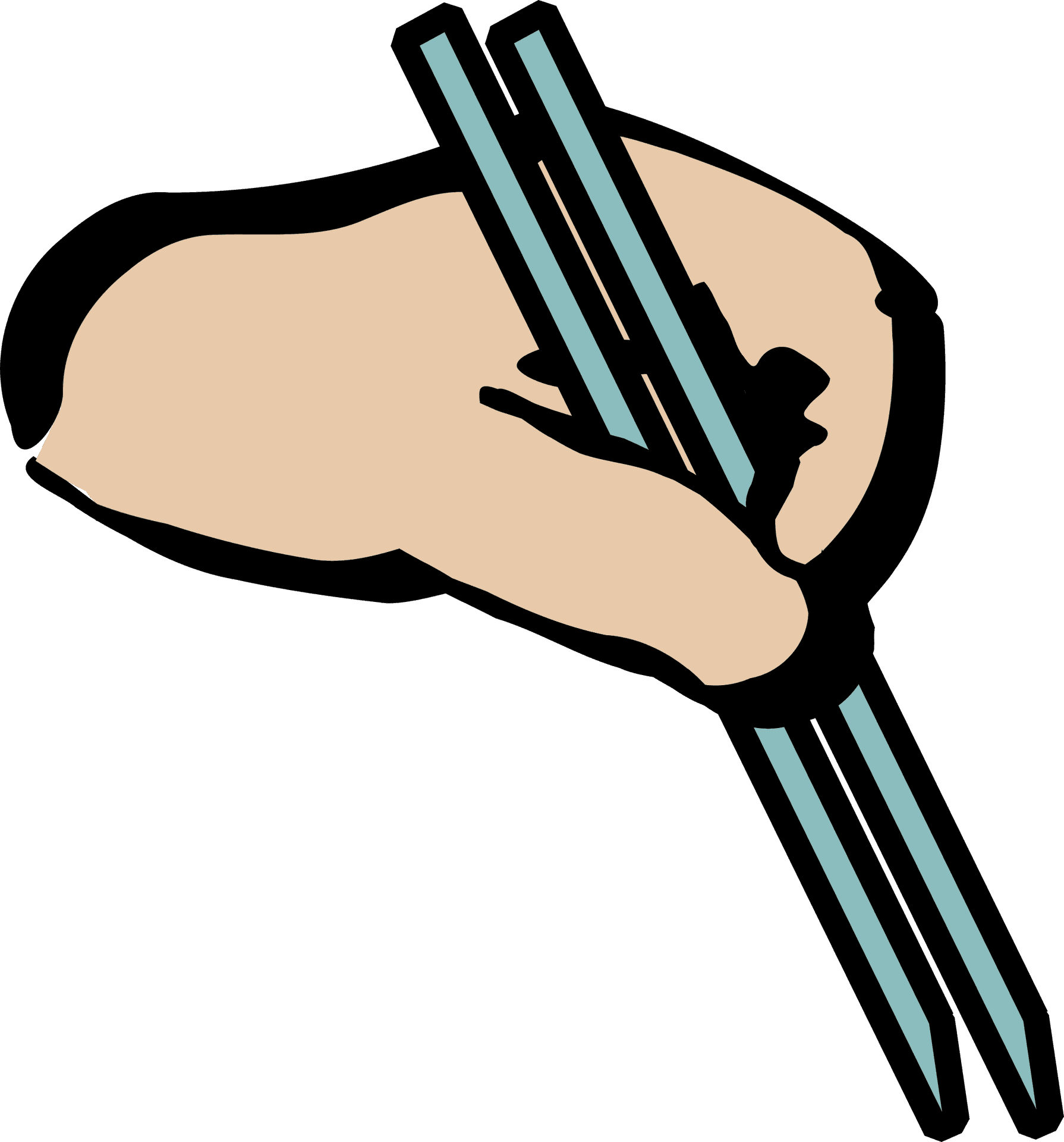 Hand Holding Chopsticks Illustration PNG