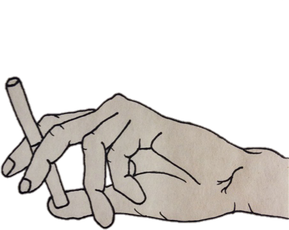 Hand Holding Cigarette Illustration PNG
