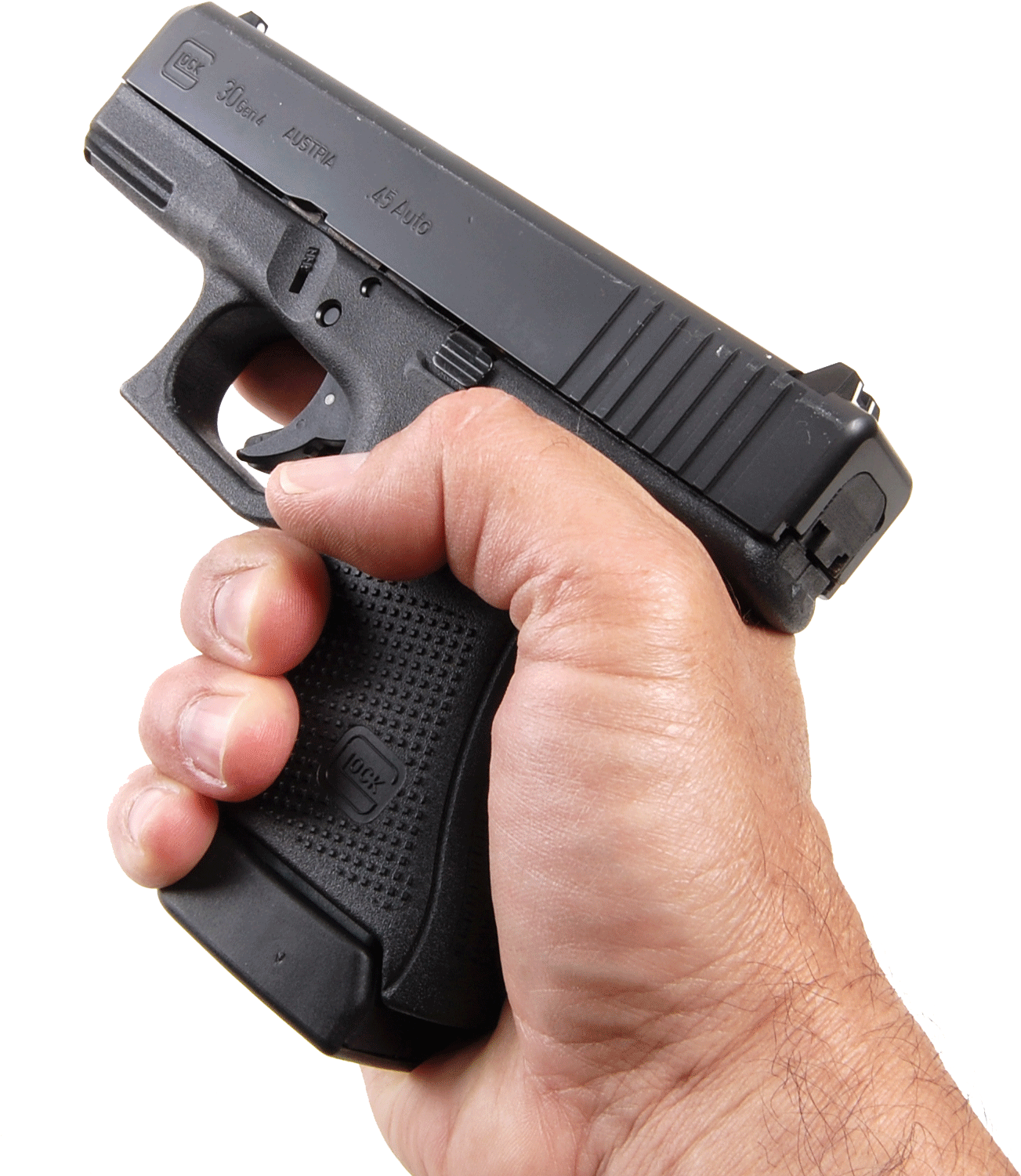 Hand Holding Glock Pistol PNG