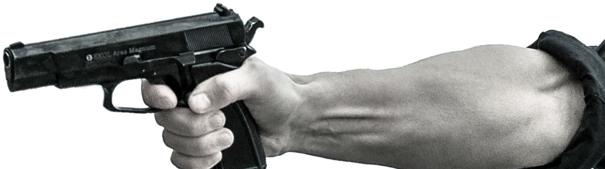 Hand Holding Gun Isolated PNG