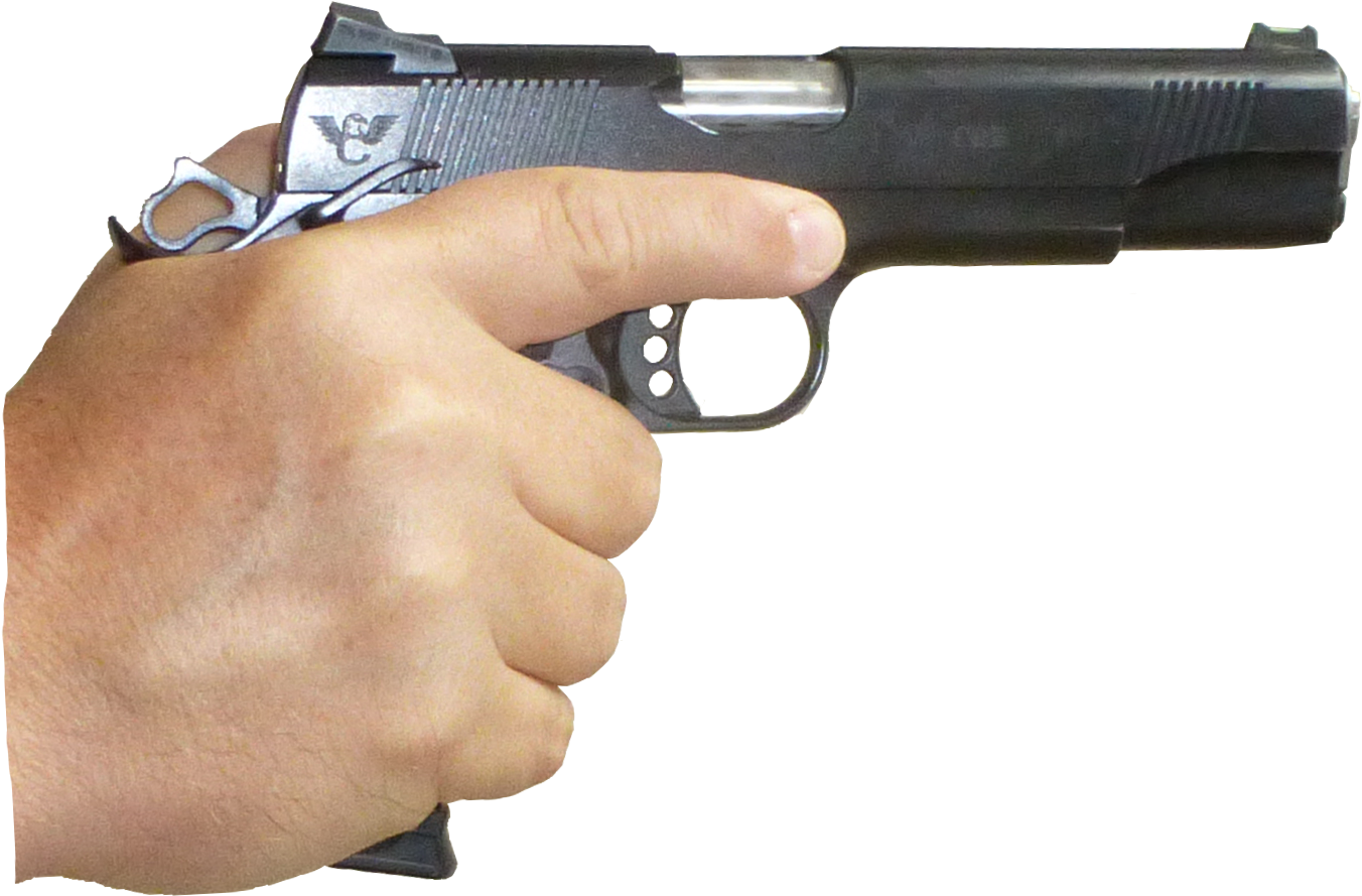 Hand Holding Gun Isolated PNG