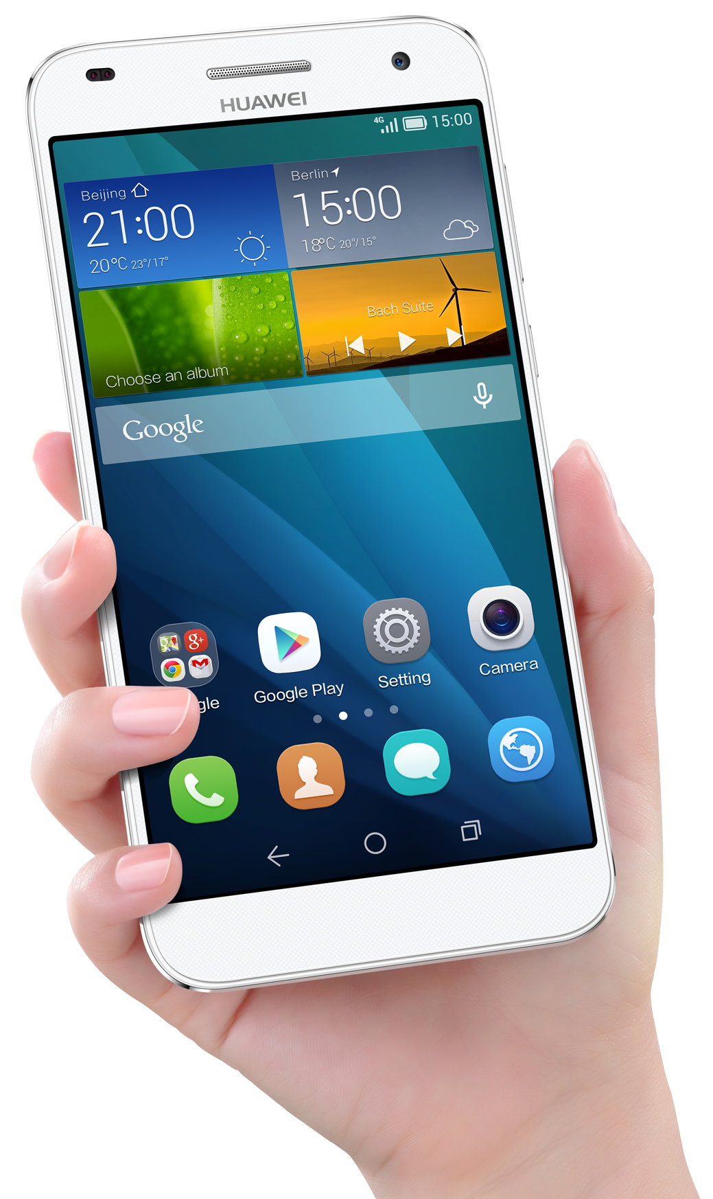 Hand Holding Huawei Smartphone PNG