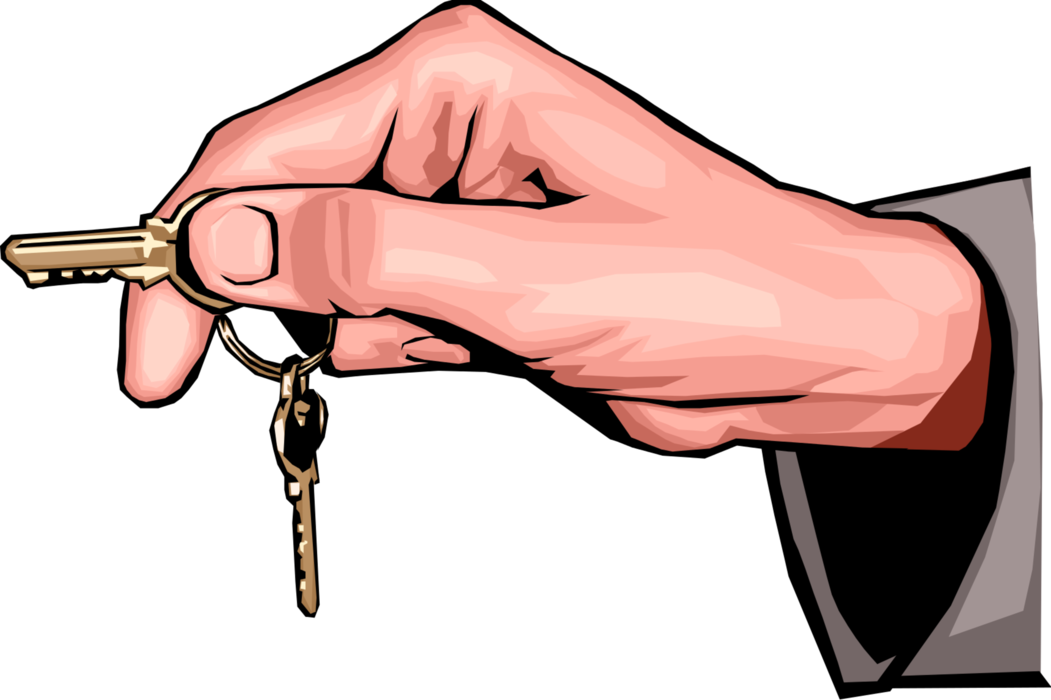 Hand Holding Key Illustration PNG