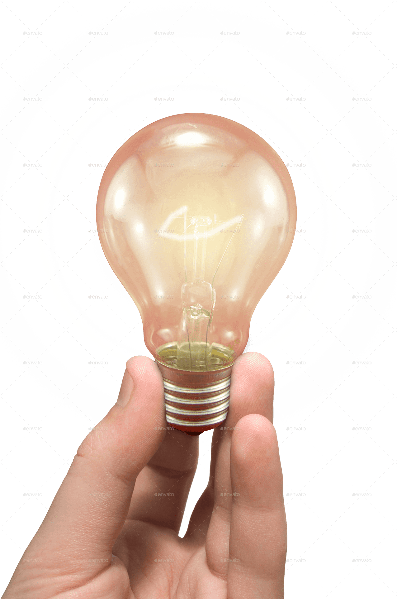 Hand Holding Light Bulb Idea PNG