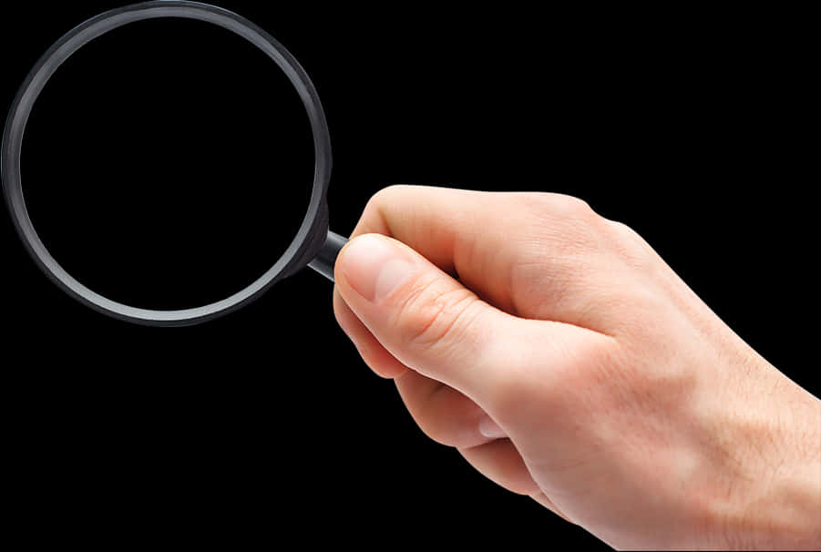 Hand Holding Magnifying Glass PNG