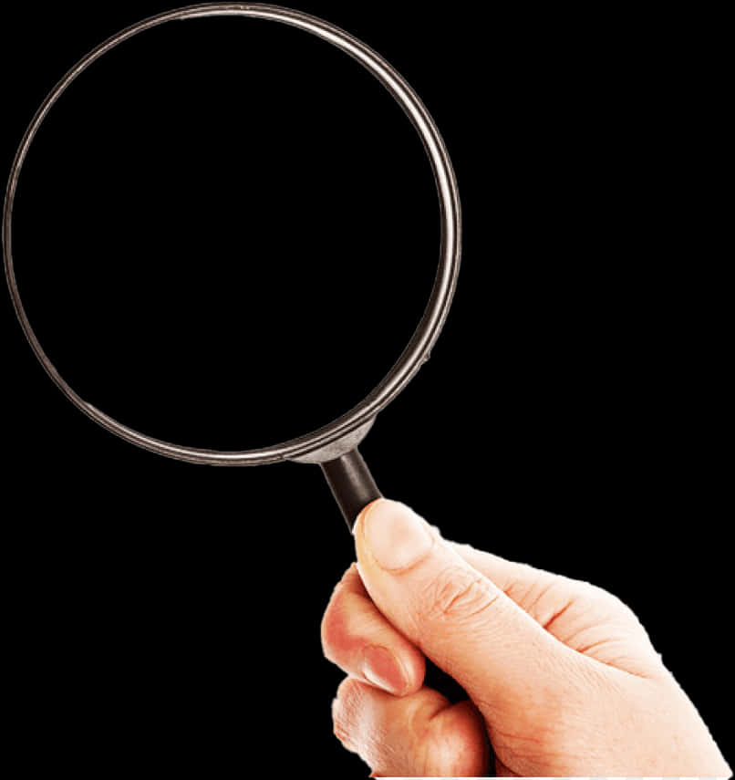 Hand Holding Magnifying Glass PNG