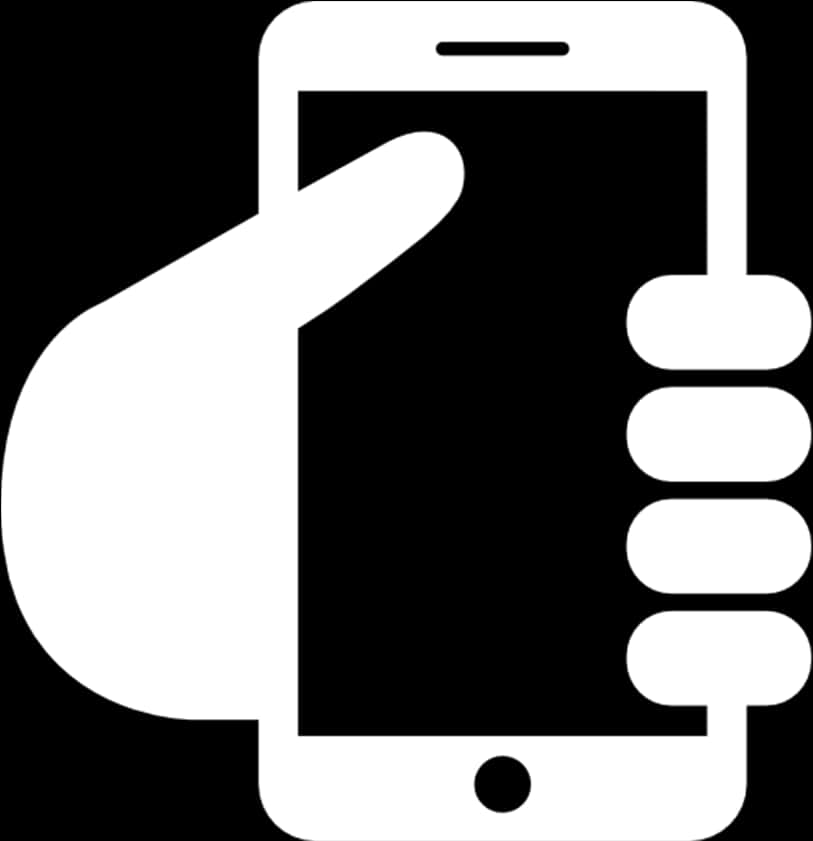 Hand Holding Mobile Phone Icon PNG