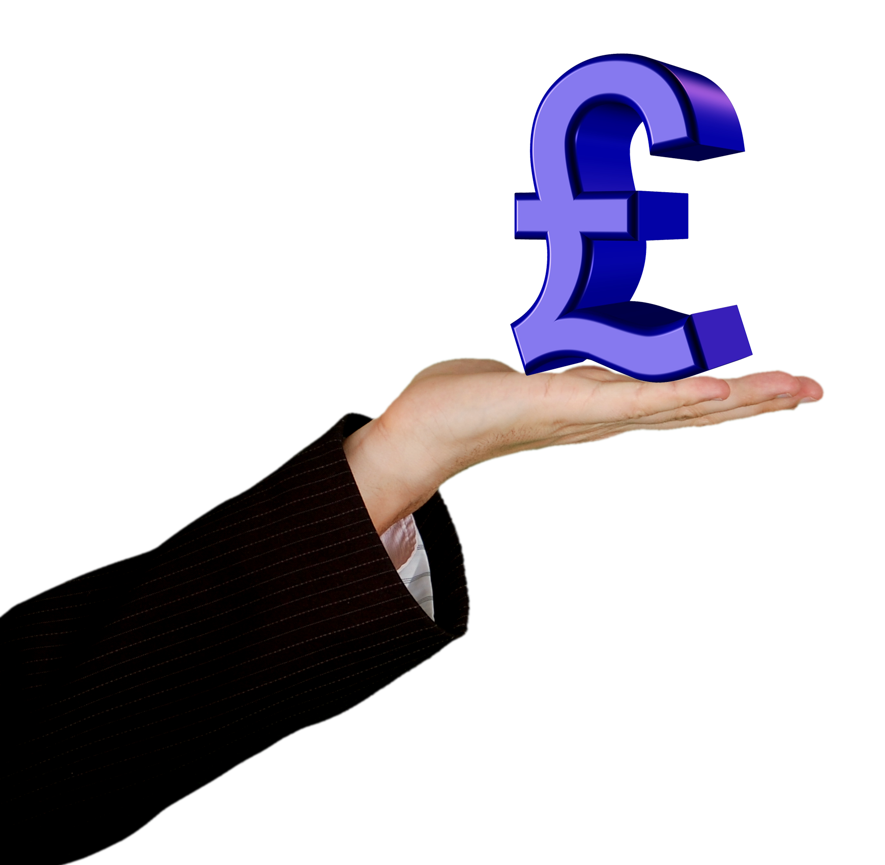 Hand Holding Pound Symbol PNG