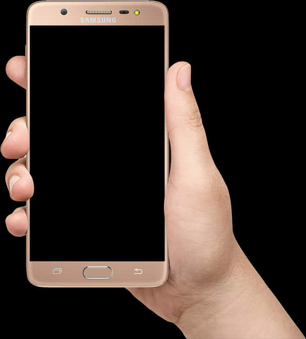 Hand Holding Samsung Smartphone PNG