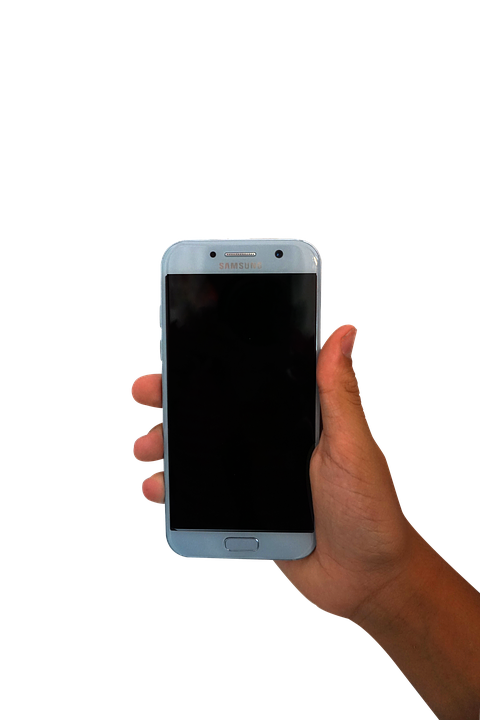 Hand Holding Samsung Smartphone PNG