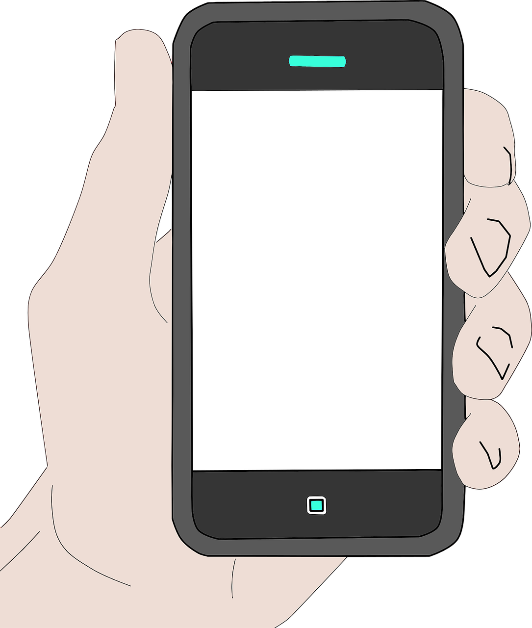 Hand Holding Smartphone Clipart PNG