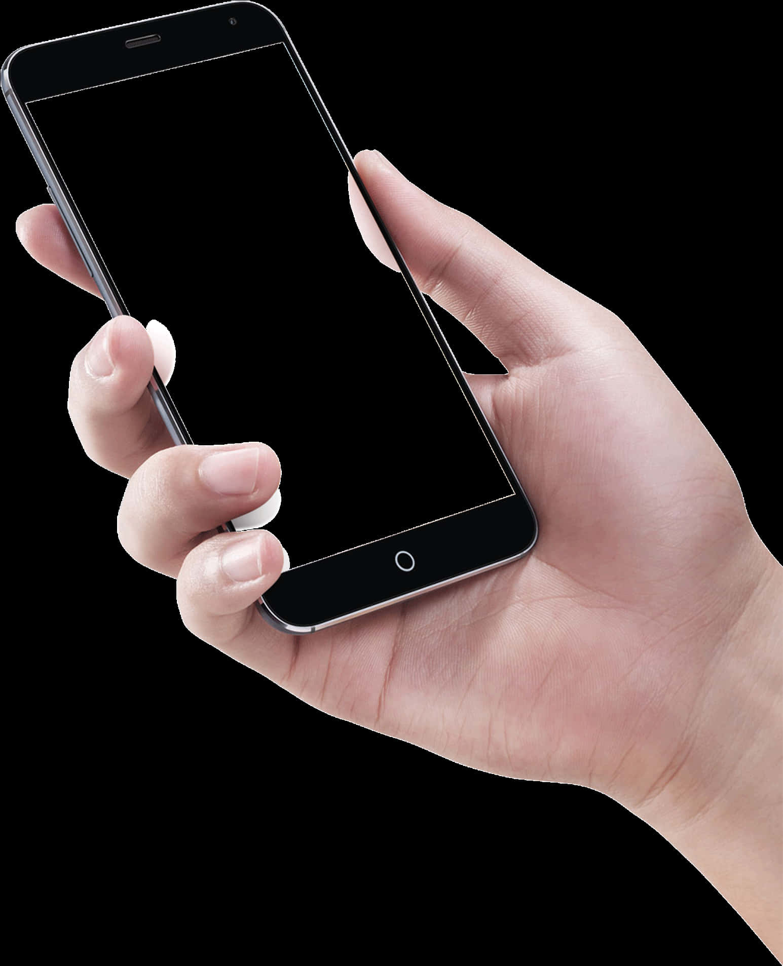 Hand Holding Smartphone Isolated PNG