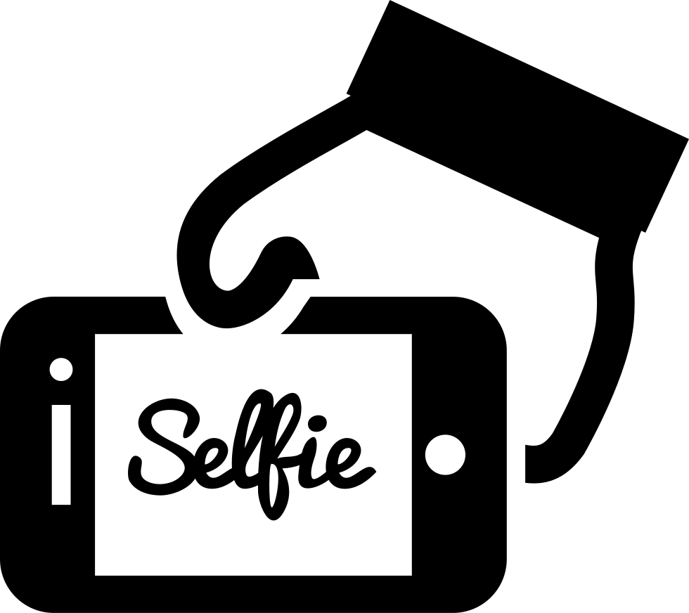 Hand Holding Smartphone Selfie Graphic PNG