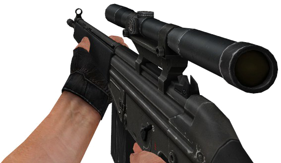 Hand Holding Sniper Rifle PNG