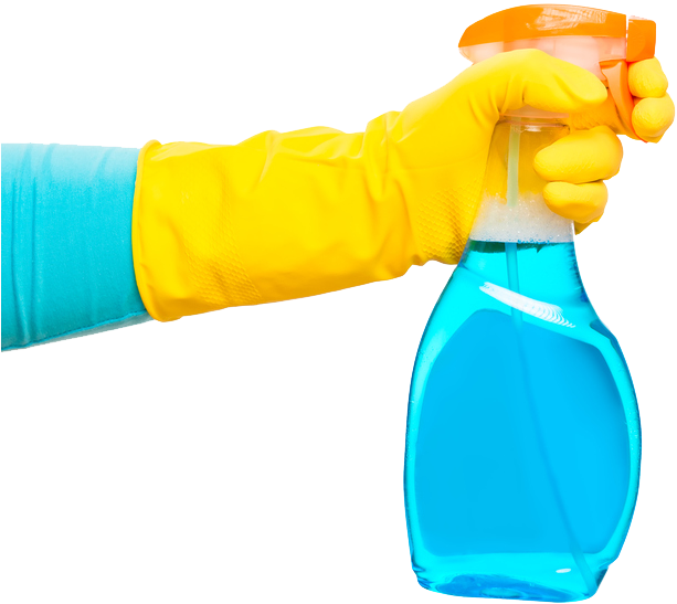 Hand Holding Spray Bottle PNG