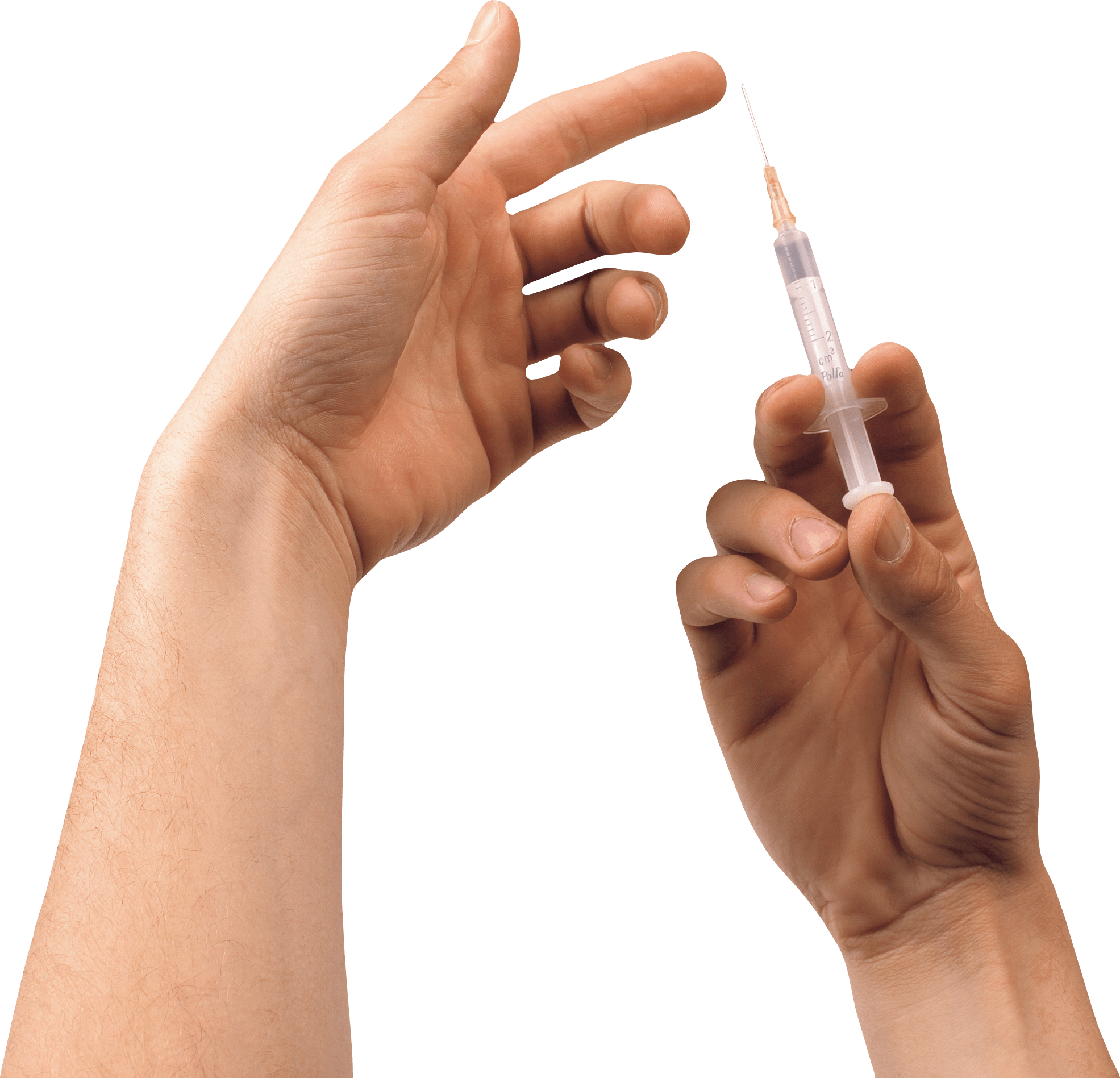 Hand Holding Syringe PNG
