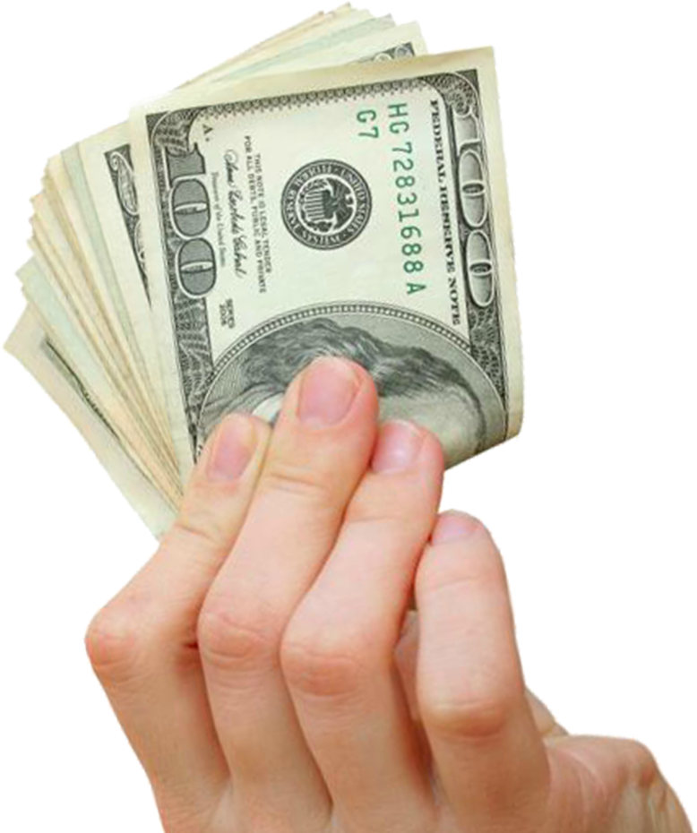 Hand Holding U S Dollar Bills PNG