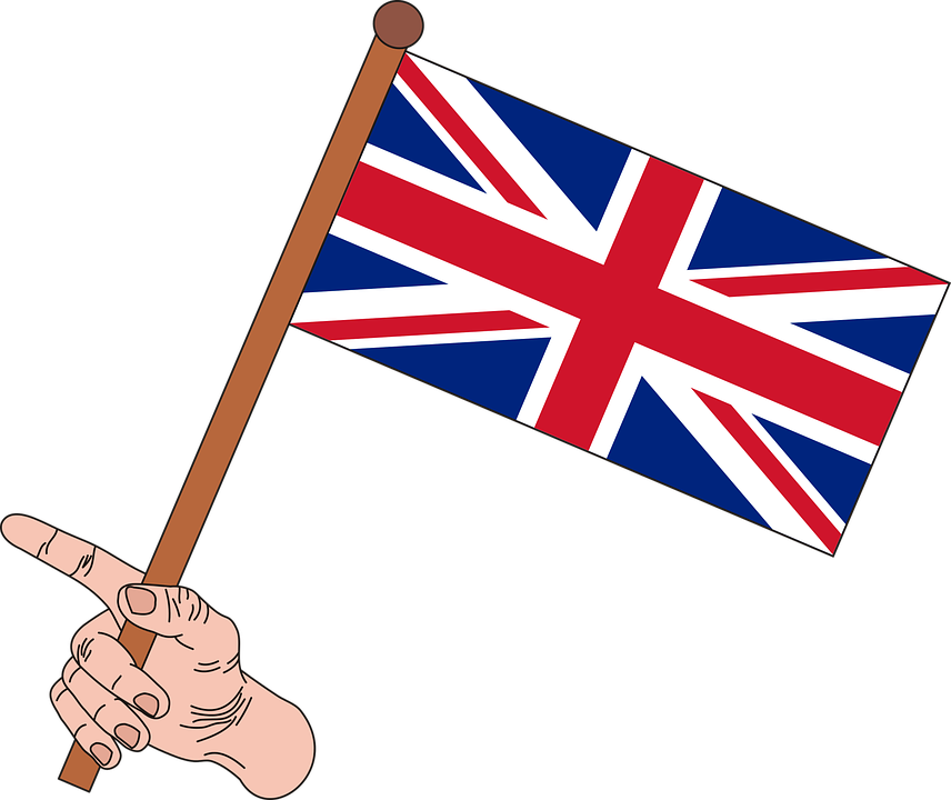 Hand Holding Union Jack Flag PNG