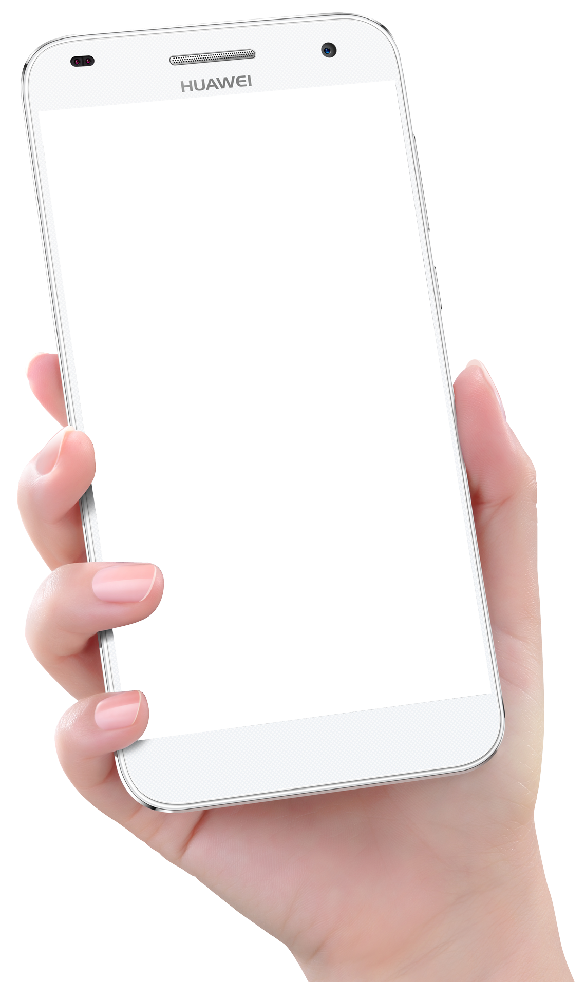 Hand Holding White Smartphone PNG