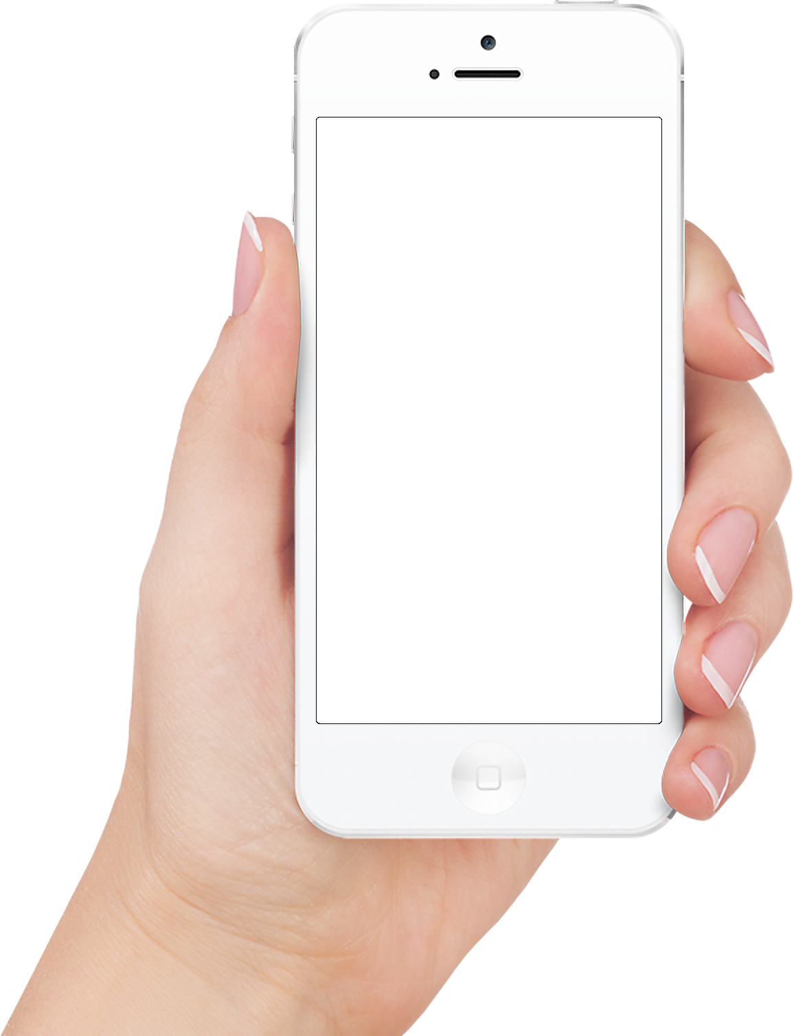 Hand Holding White Smartphone PNG