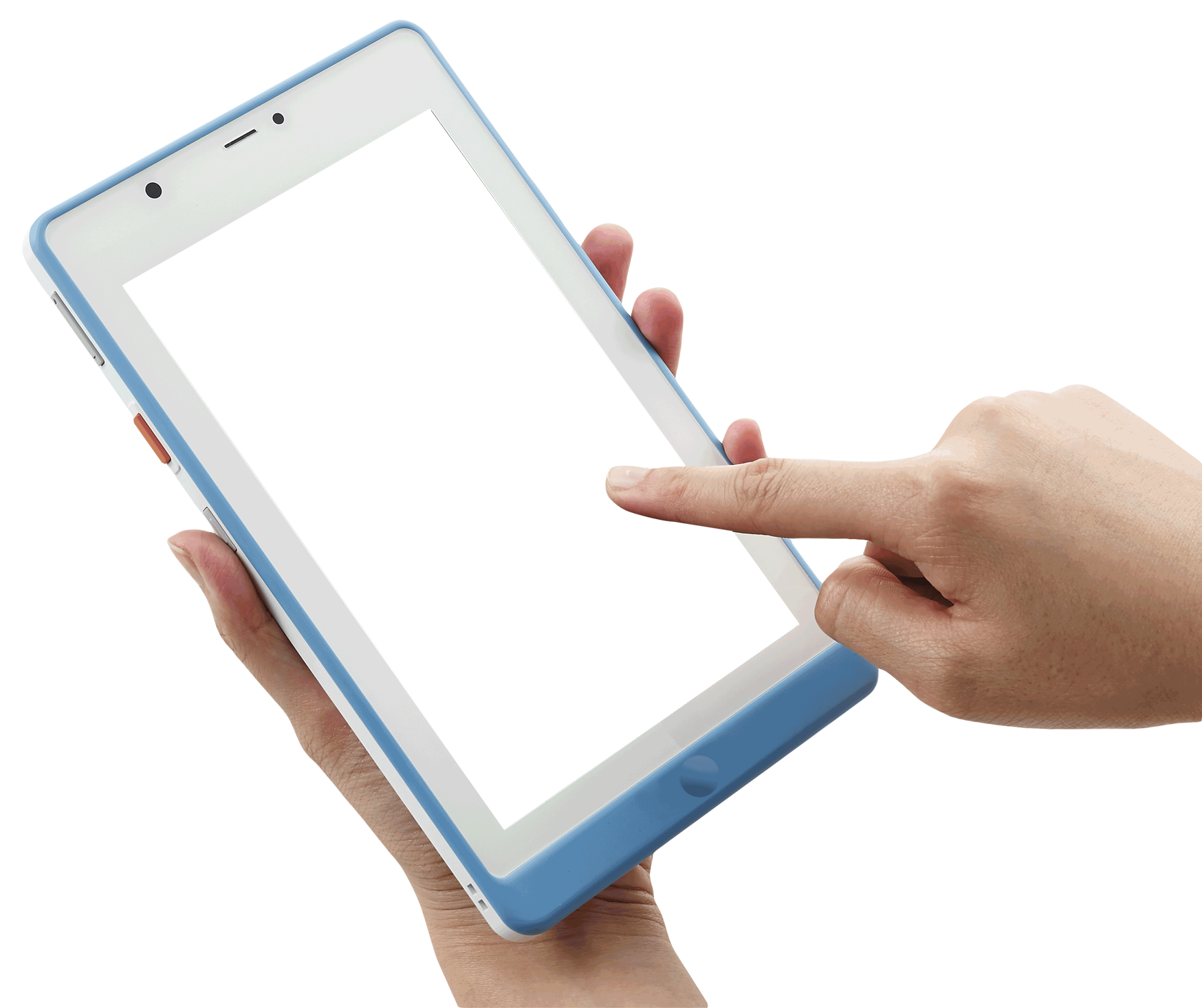Hand Interactingwith Tablet Screen PNG