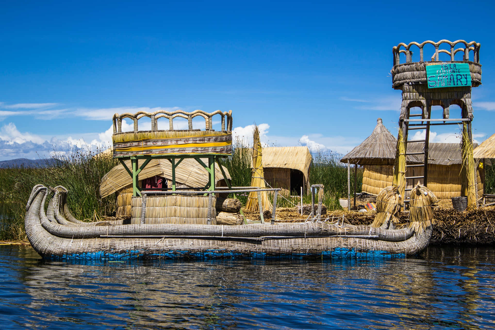 Hand Made Boat In Lake Titicaca Wallpaper