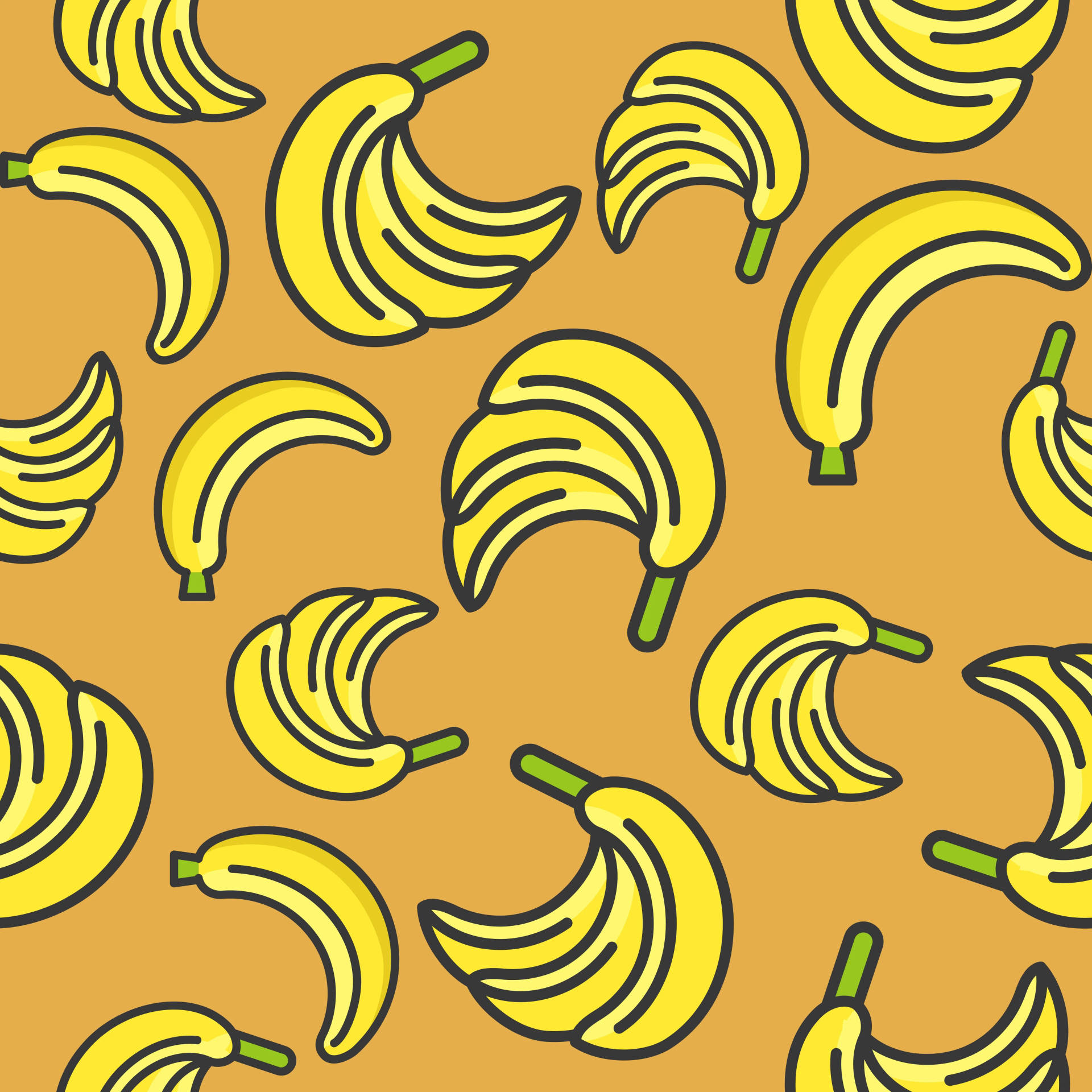 Hand Of Bananas Pattern Wallpaper