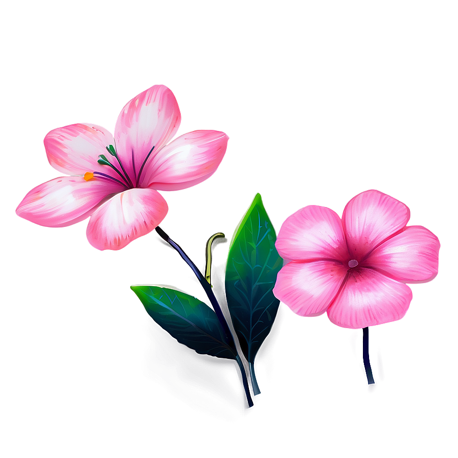 Hand-painted Pink Flowers Png 05242024 PNG