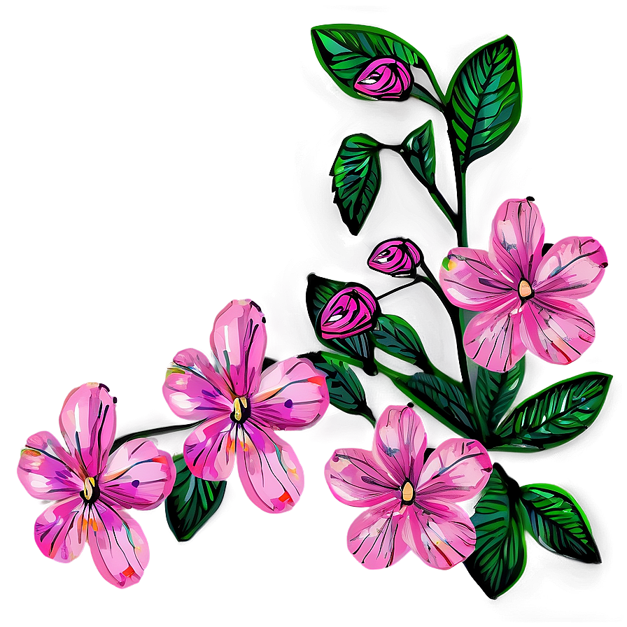 Download Hand-painted Pink Flowers Png 29 | Wallpapers.com