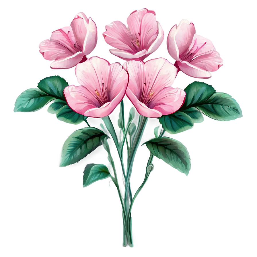 Hand-painted Pink Flowers Png Uma PNG