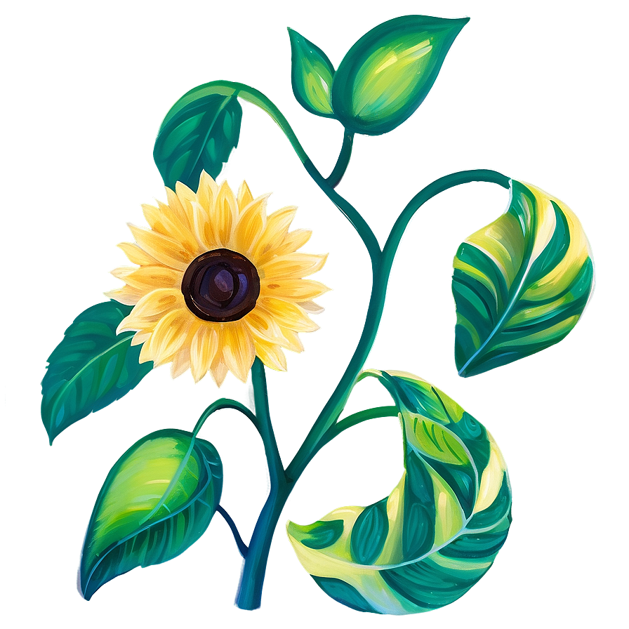 Hand Painted Sunflower Png 05032024 PNG