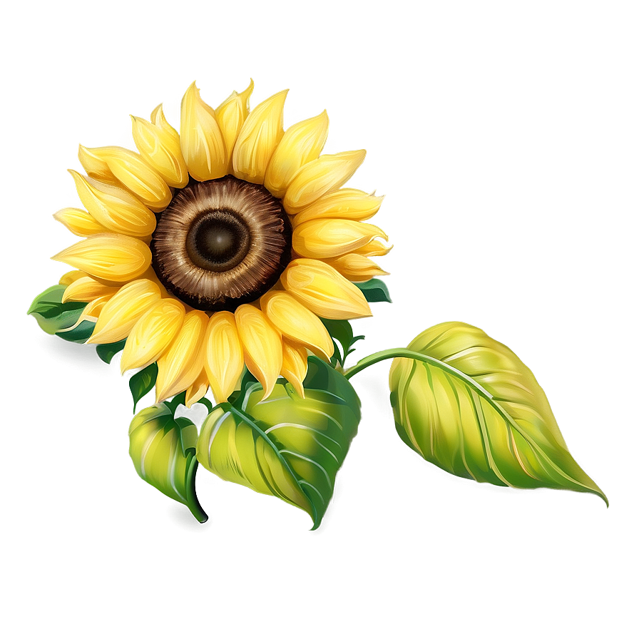 Hand Painted Sunflower Png 21 PNG