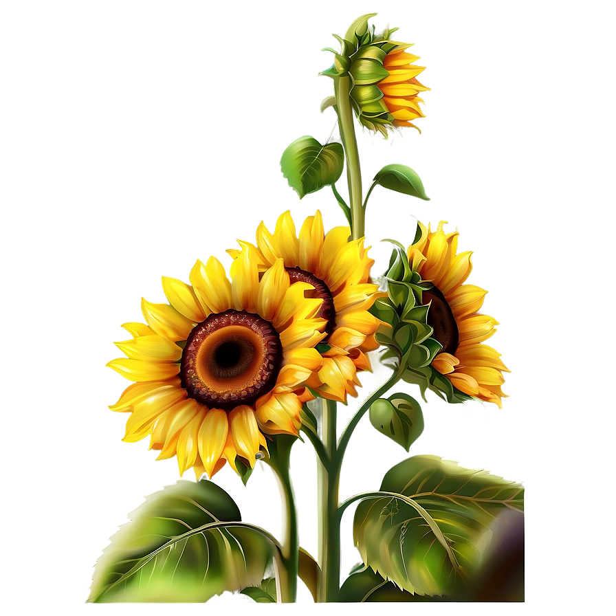 Hand Painted Sunflower Png 77 PNG
