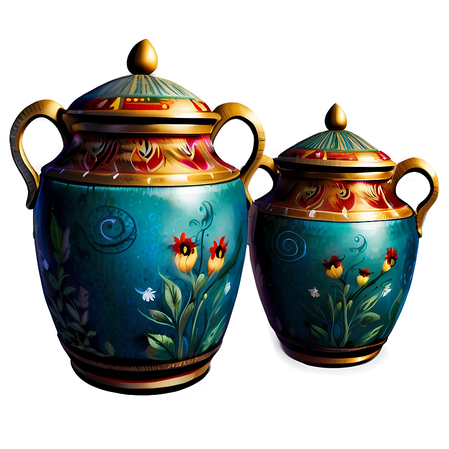 Hand-painted Urn Png 06132024 PNG