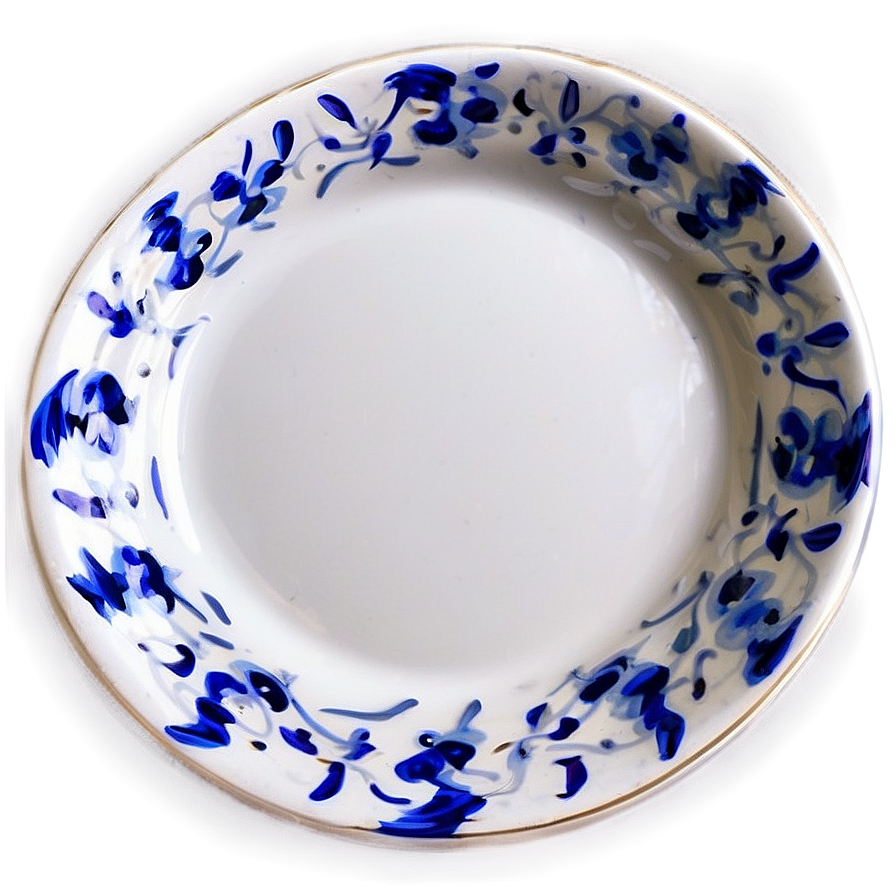 Hand-painted White Plate Png 06212024 PNG