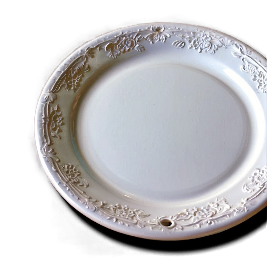 Hand-painted White Plate Png 1 PNG