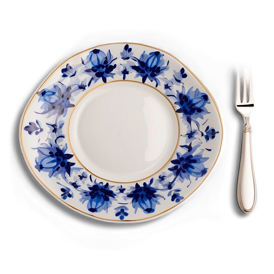 Hand-painted White Plate Png 1 PNG