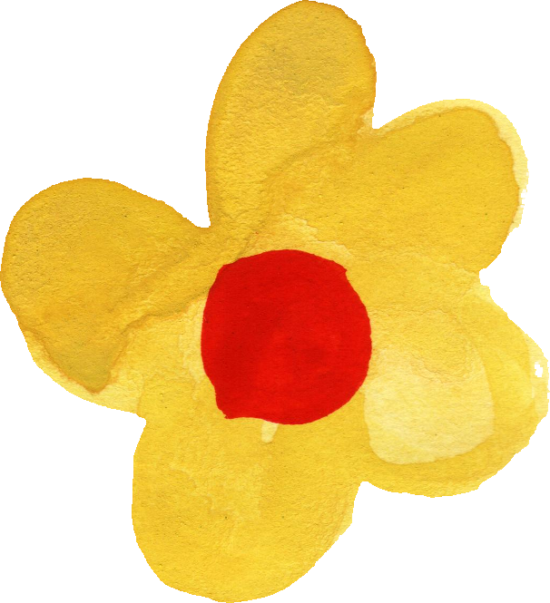 Hand Painted Yellow Flower Artwork PNG