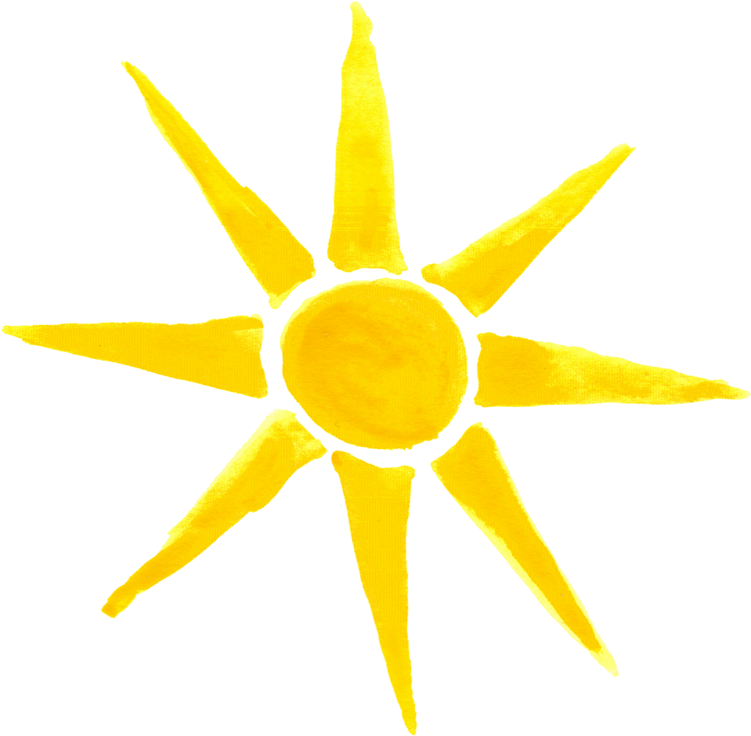 Hand Painted Yellow Sun PNG