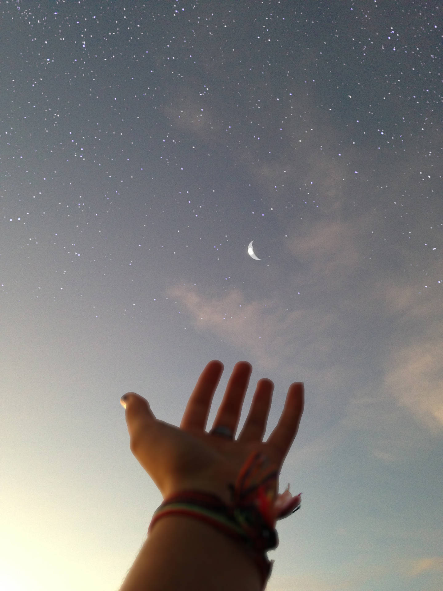 Hand Reaching For Starry Sky Wallpaper