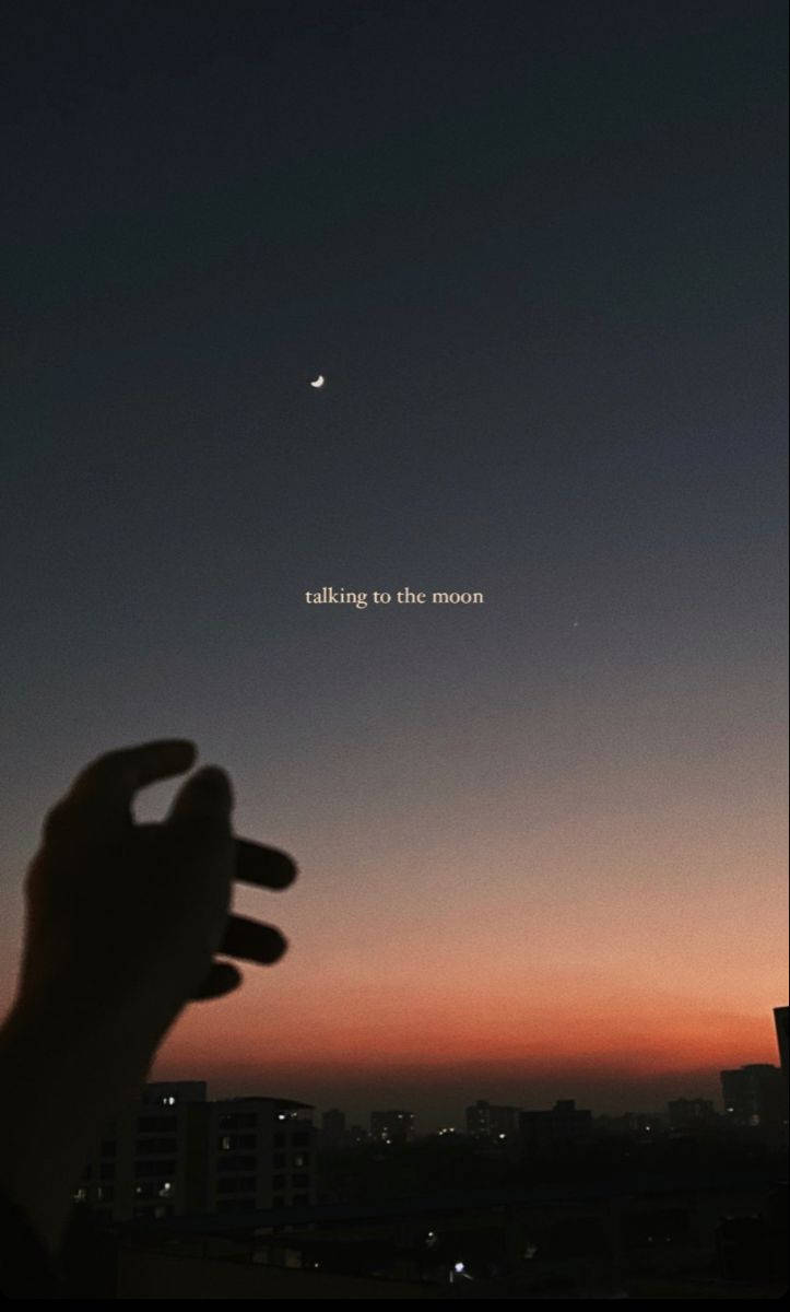 Hand Silhouette Dark Sky With Quote Wallpaper