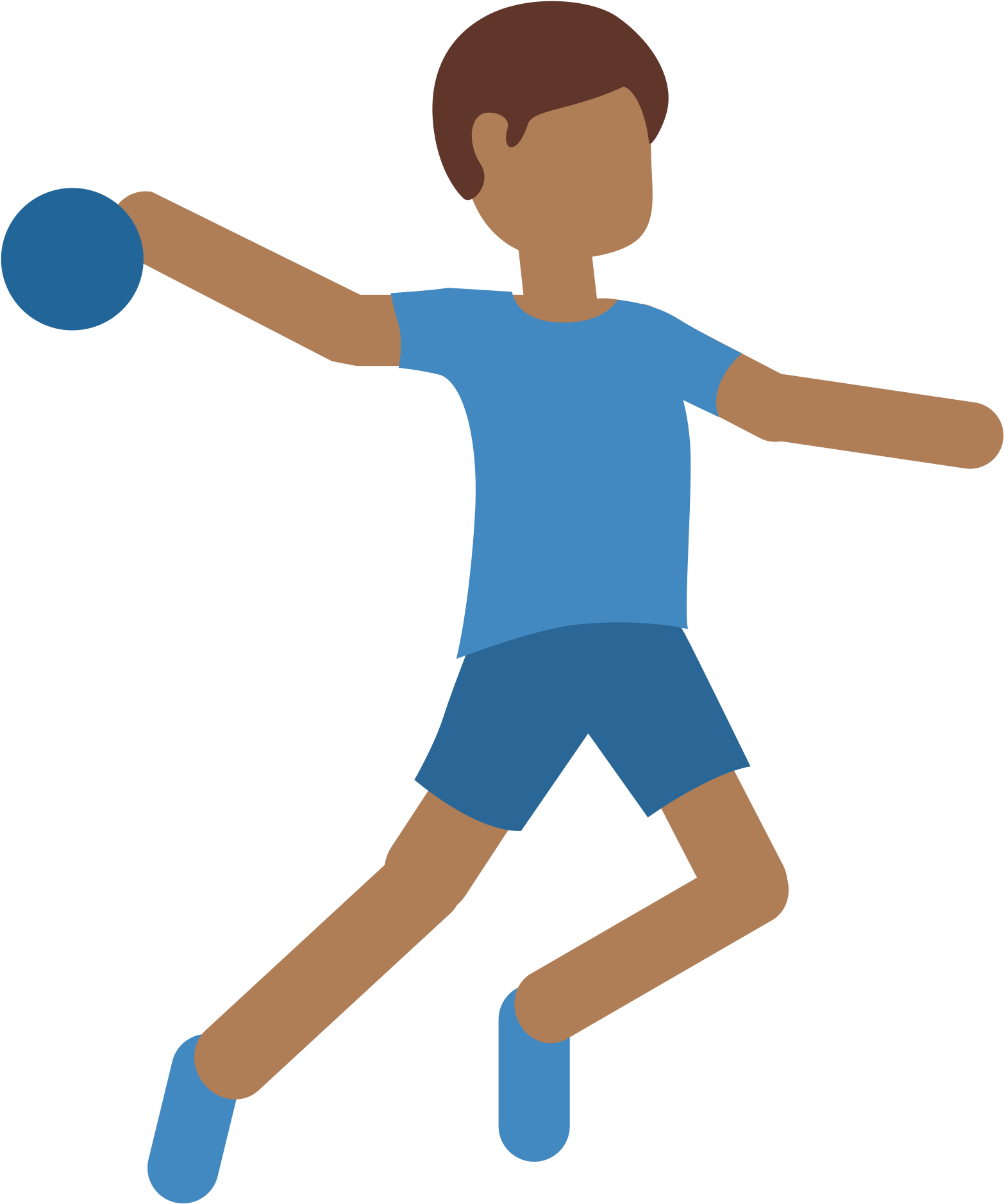 Handball Player Throwing Ball PNG