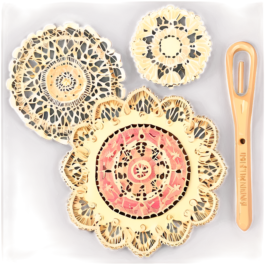 Handcrafted Doily Selection Png 06122024 PNG